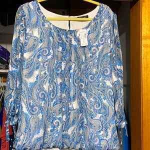 XL multi blue blouse